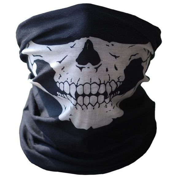 Simple Black and White Skull Gaiter Mask