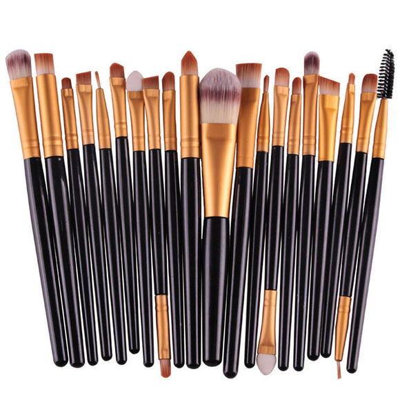 20Pcs Makeup Brushes Set Pro Powder Blush Foundation Eyeshadow Eyeliner Lip Cosmetic Brush Kit Beauty Tools - Free + Shipping
