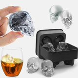 3D Silicone Skull Ice Cube Tray - 4 Ice pieces