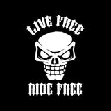 Live Free Ride Free Skull Bumper Sticker