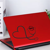 Heart Stethoscope Vinyl Decal  Perfect for Laptop, Notebook, Refrigerator, Car and Wall. Makes a Great Gift!