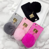 Luxury iPhone Cover Crystal and Fur Ball Tassel For iphone 6 6S 6Plus 6S Plus