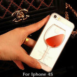 Trendy Red Wine Clear Transparent Phone Case hard back Cover for iPhone 5C / 5S / 6 /6S/6Plus/6S Plus/4S