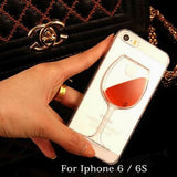 Trendy Red Wine Clear Transparent Phone Case hard back Cover for iPhone 5C / 5S / 6 /6S/6Plus/6S Plus/4S