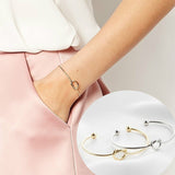 New Fashion Hot Rose Gold/Silver Alloy Letter Bracelet Snake Chain Charm Bracelet Female Personality Jewelry