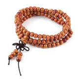 Natural Sandalwood Meditation 108 Bead Mala Bracelet