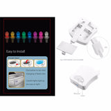 Sensor Toilet Light LED  Motion Activated PIR 8 Colours Automatic Night light Great For Kids and Seniors! - Free + Shipping