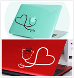 Heart Stethoscope Vinyl Decal  Perfect for Laptop, Notebook, Refrigerator, Car and Wall. Great Gift! - Free + Shipping