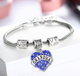 Grandma Crystal Heart Pendant Rhinestone Bracelet Giveaway