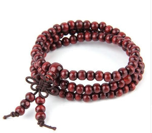 Natural Sandalwood Meditation 108 Bead Mala Bracelet
