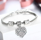 Grandma Crystal Heart Pendant Rhinestone Bracelet Giveaway