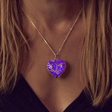 Glowing Heart Chakra Necklace Silver Pendant - Free + Shipping