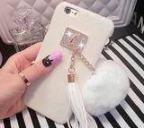 Luxury iPhone Cover Crystal and Fur Ball Tassel For iphone 6 6S 6Plus 6S Plus Giveaway