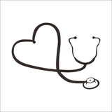 Heart Stethoscope Vinyl Decal  Perfect for Laptop, Notebook, Refrigerator, Car and Wall. Makes a Great Gift!